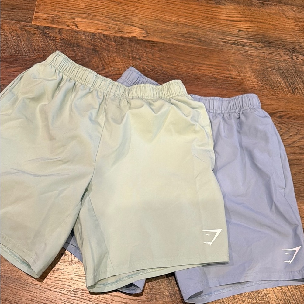 Gymshark Men’s Light Green and Lavender Training Shorts